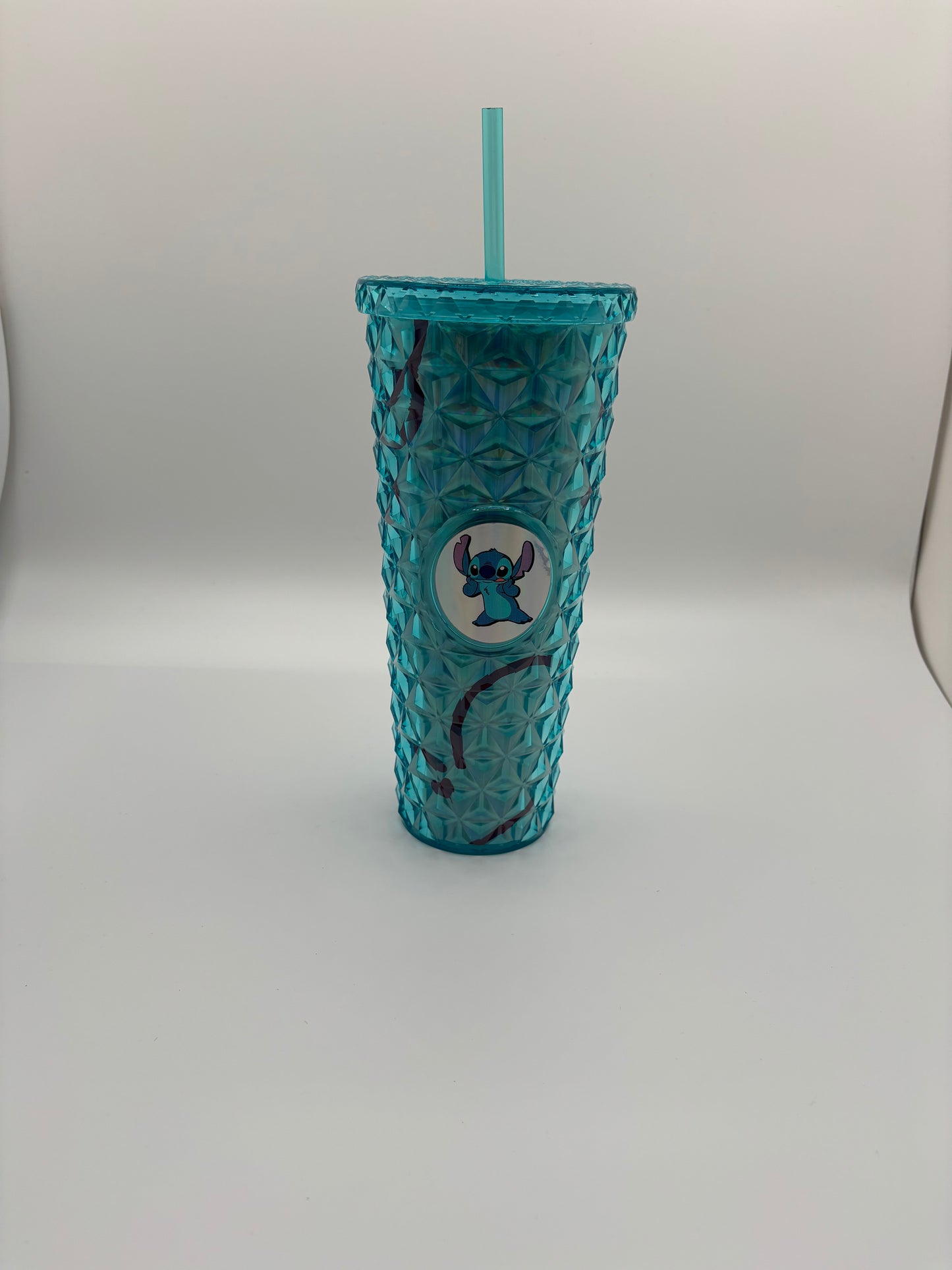24 oz Tumbler Double Wall with Lid and Straw, Aqua with character