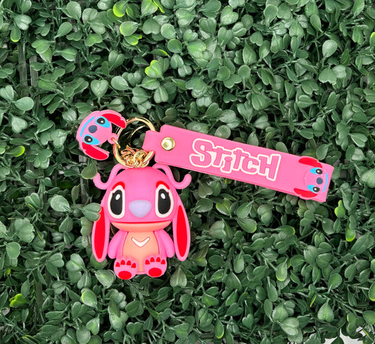 Cute Cartoon Keychain Stitch Pink